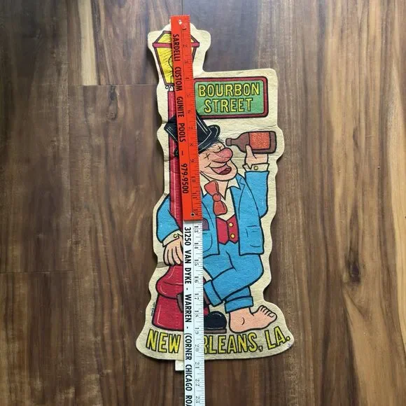 Vintage 1970s Colorful New Orleans Bourbon Street Felt Pennant 22 X 9.5 Souvenir - Picture 7 of 8